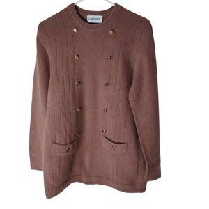 Vintage‎ Cap Ferrat Sweater Handmade Buttons Lambs Wool Italian Womens Med READ